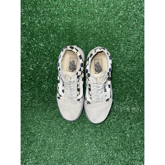 VANS Womens Old Skool Checkerboard White Black Low Top Shoes Sneakers Size 7 - Picture 5 of 9